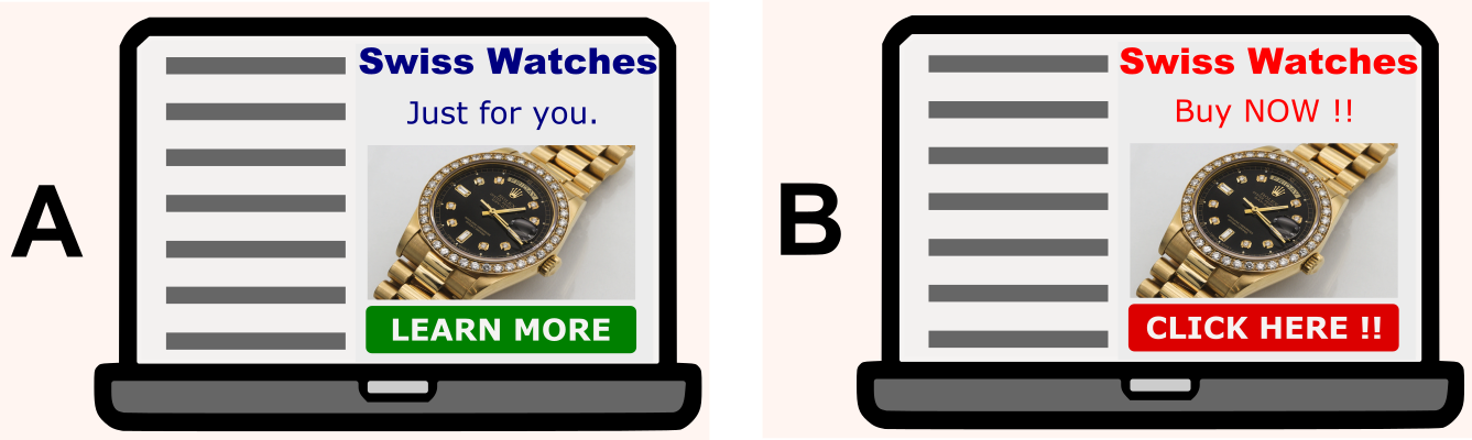 Discrete metrics: click-through rate.